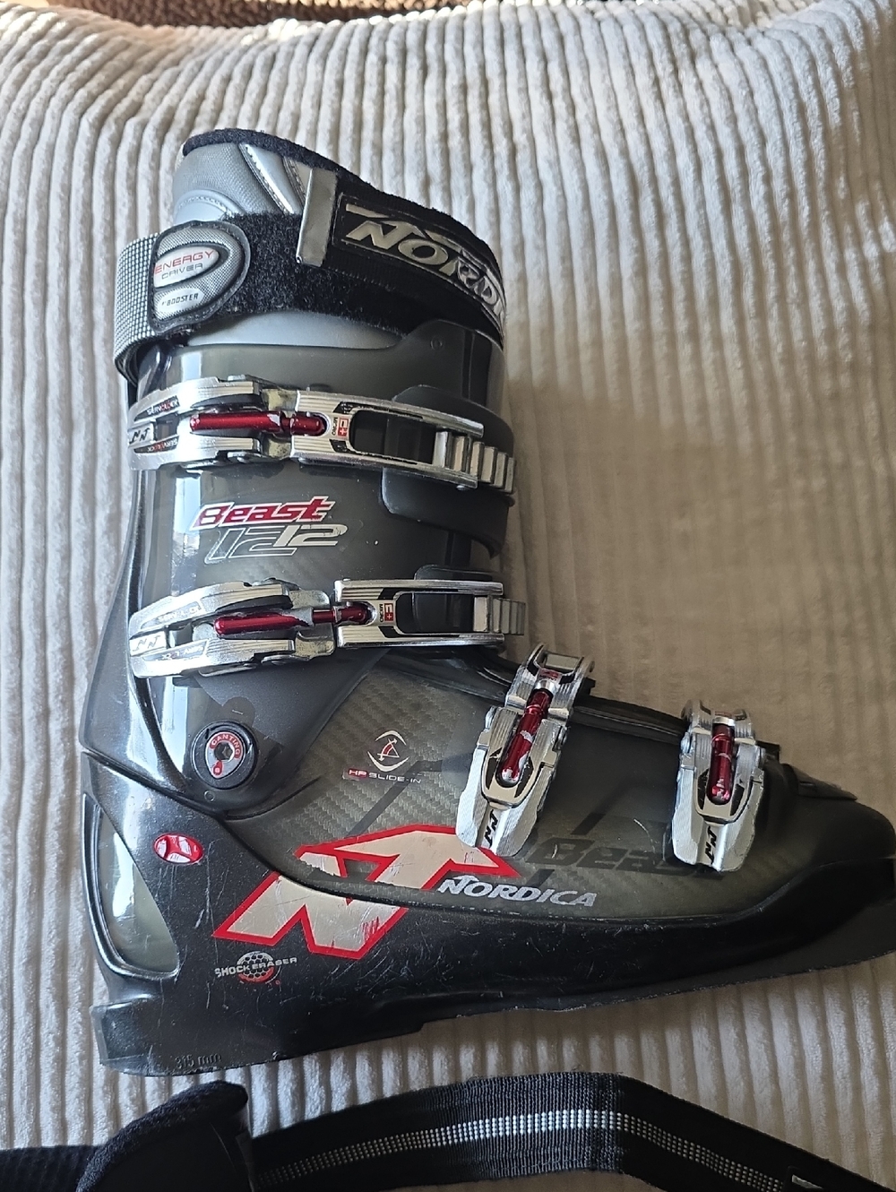 Nordica Beast 112 Men's Ski Boot - Gray with Red Accents